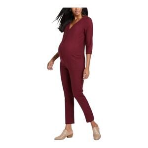 The Nines By Hatch Jumpsuit Women Large Maroon NWT